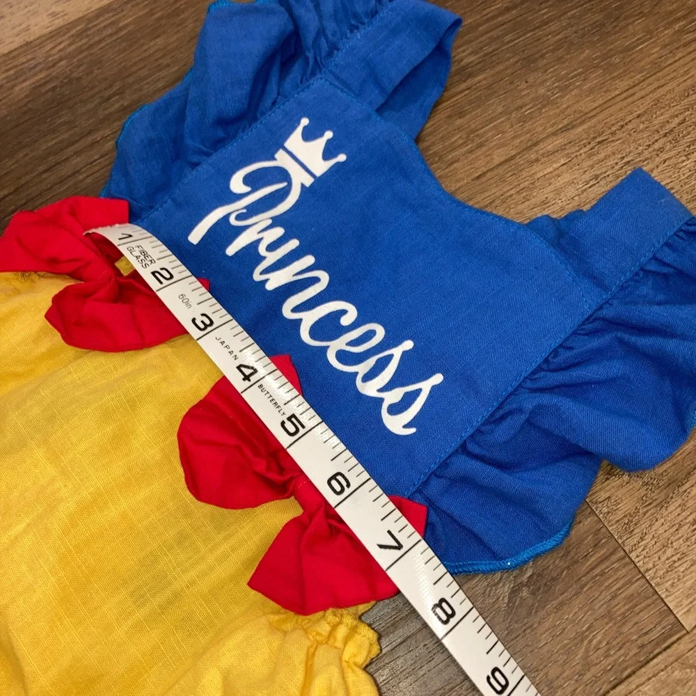 Disney Princess Romper Snow White Ruffle Bow Costume Outfit 3-6m
